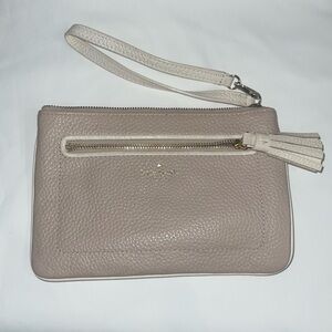 Kate Spade Taupe Leather Wristlet